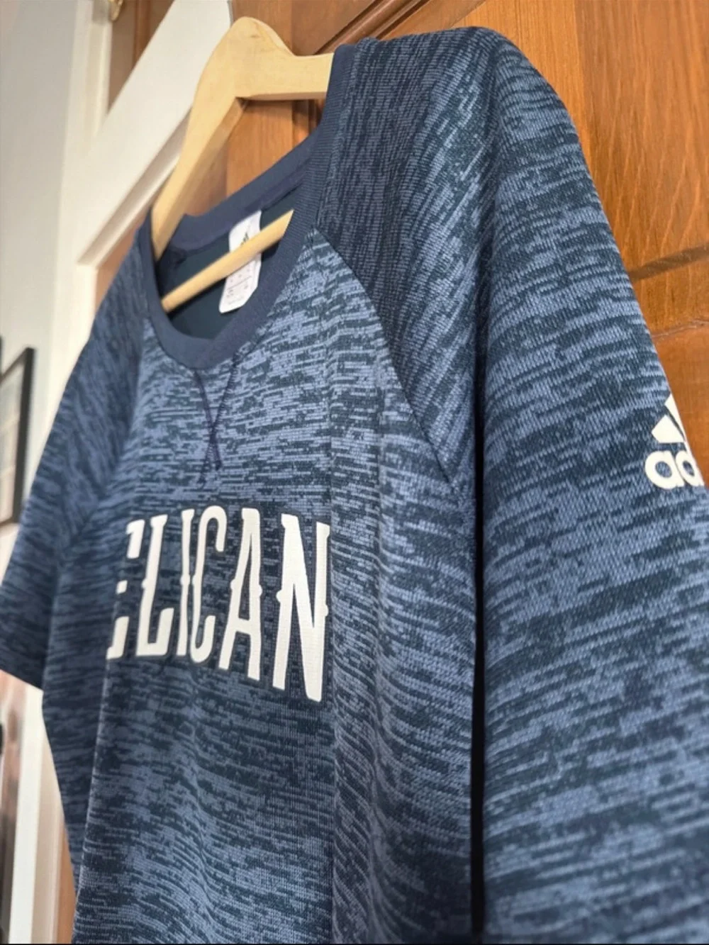 adidas Navy Heathered Pelicans Short Sleeve Tee